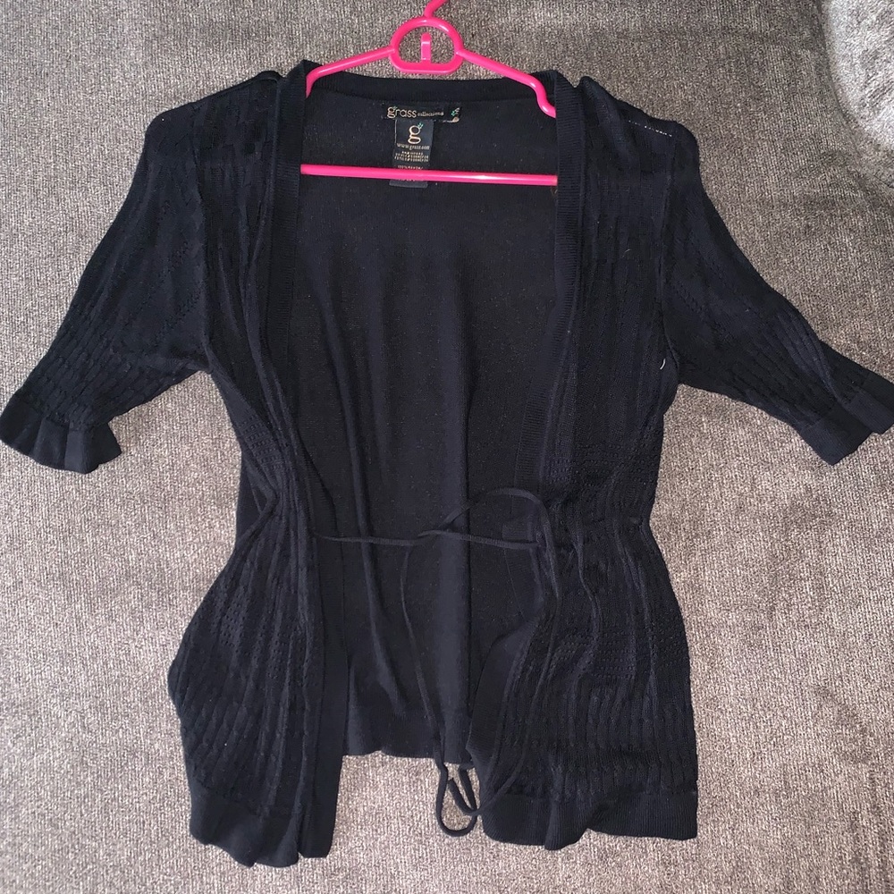 Black Tie Cardigan - M